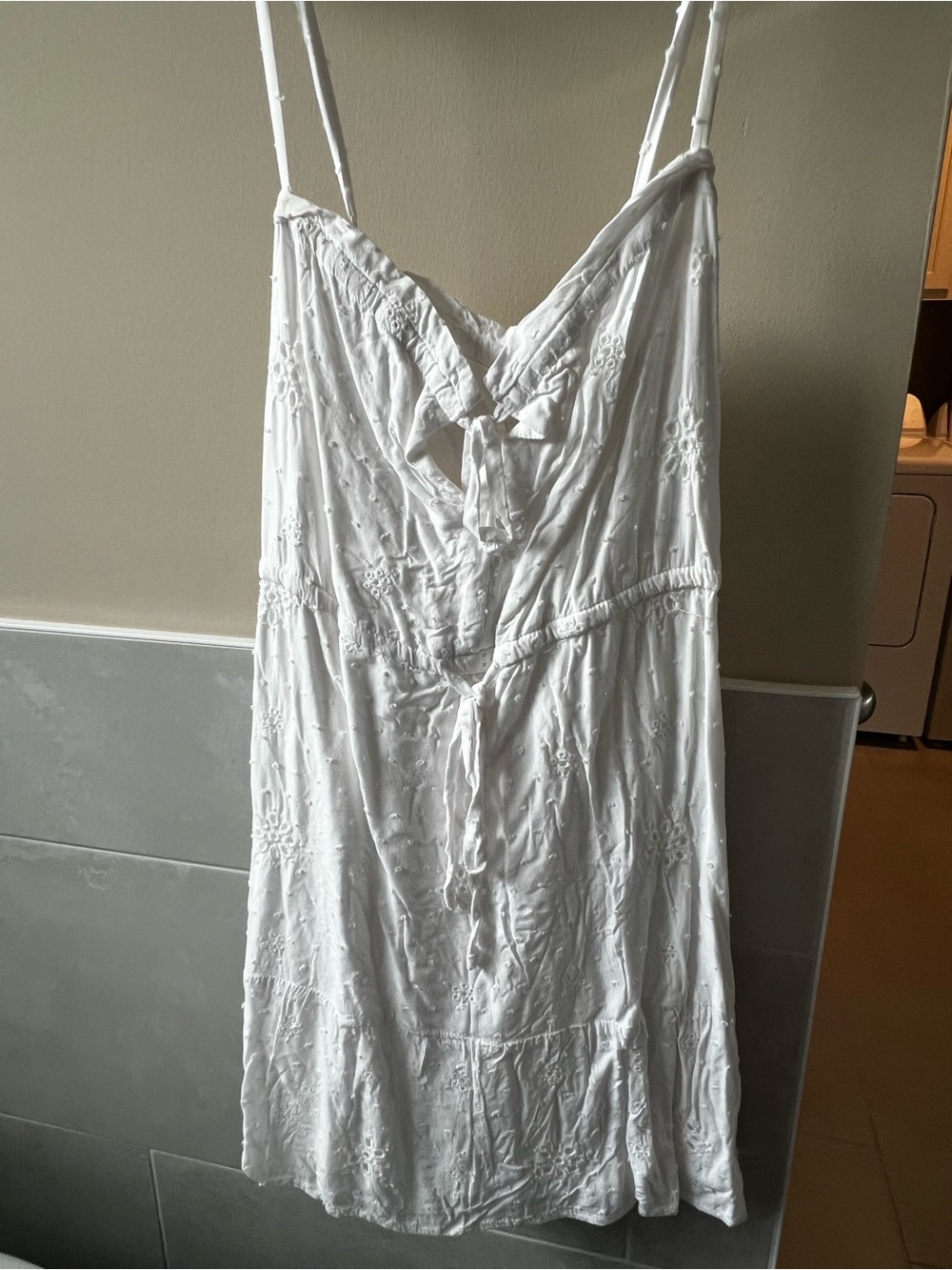 Lulu's White Eyelet Tie-Front Sundress